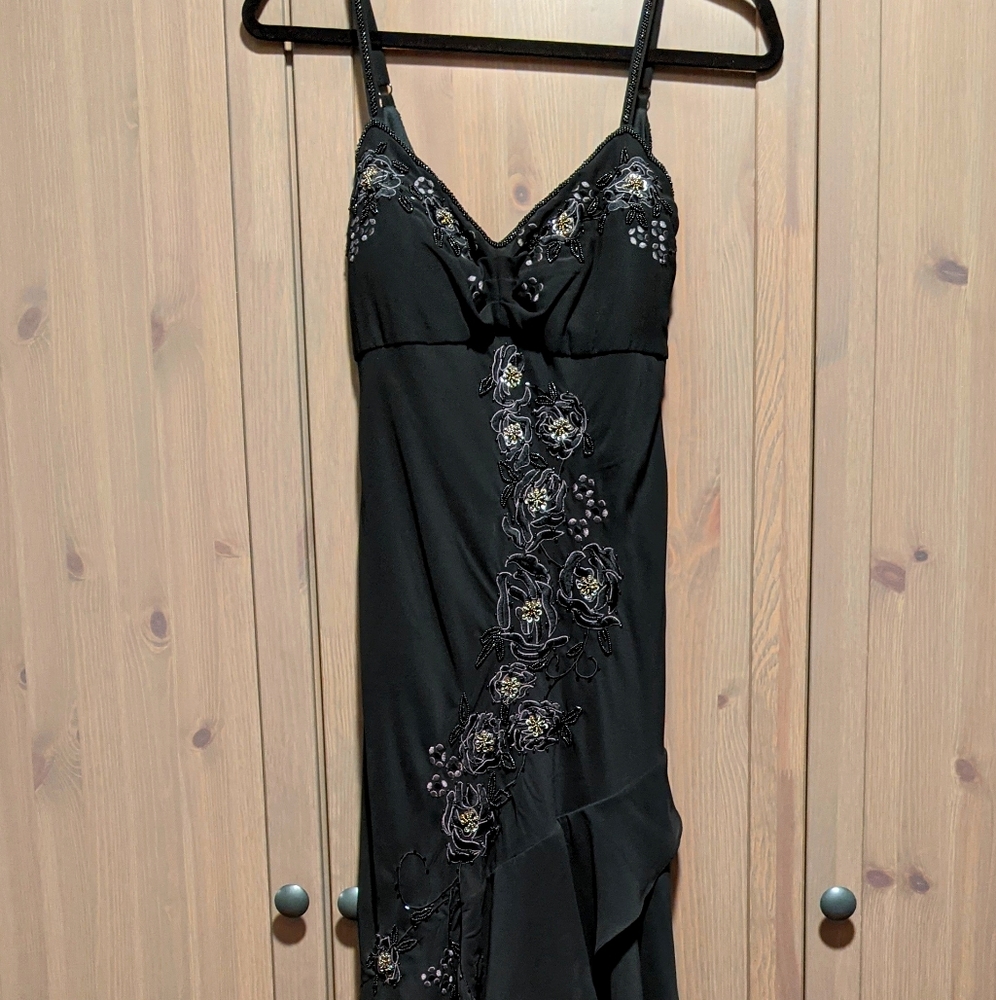 Black Sequined and Beaded Dress size 8